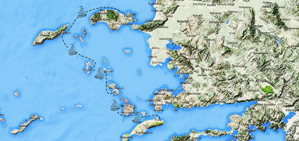 kos to samos map